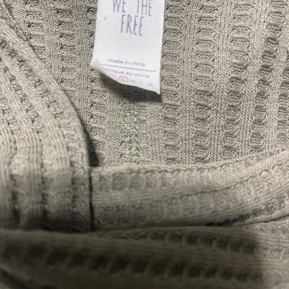 We The Free Gray Crop Top with Textured Knit
